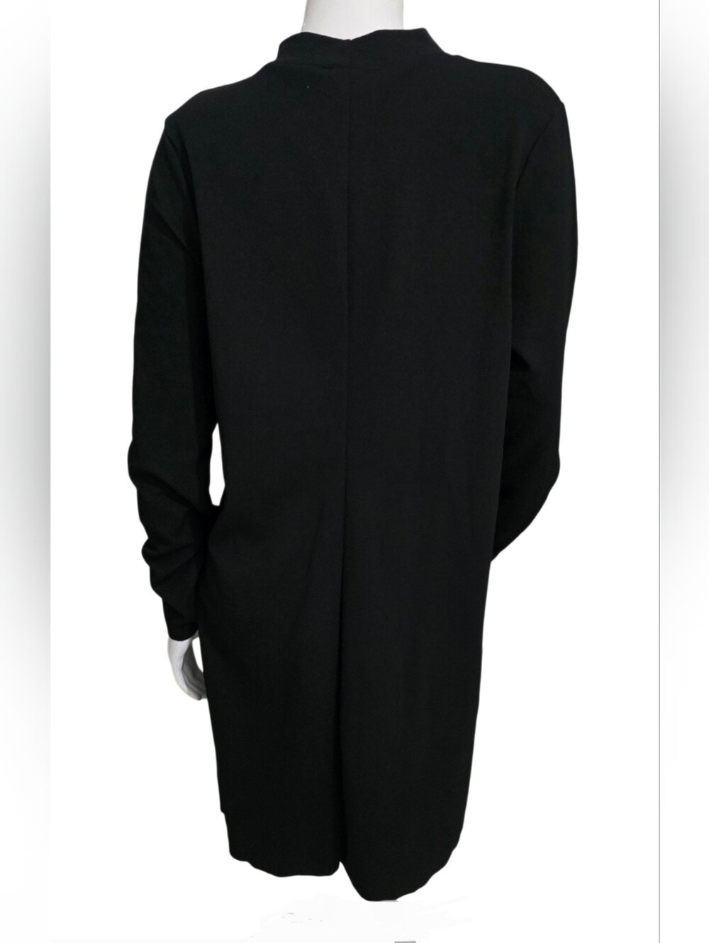 Zara Black Long-Sleeve Mini Dress with Multicolor Floral Embroidery Size L NWT - Picture 9 of 14